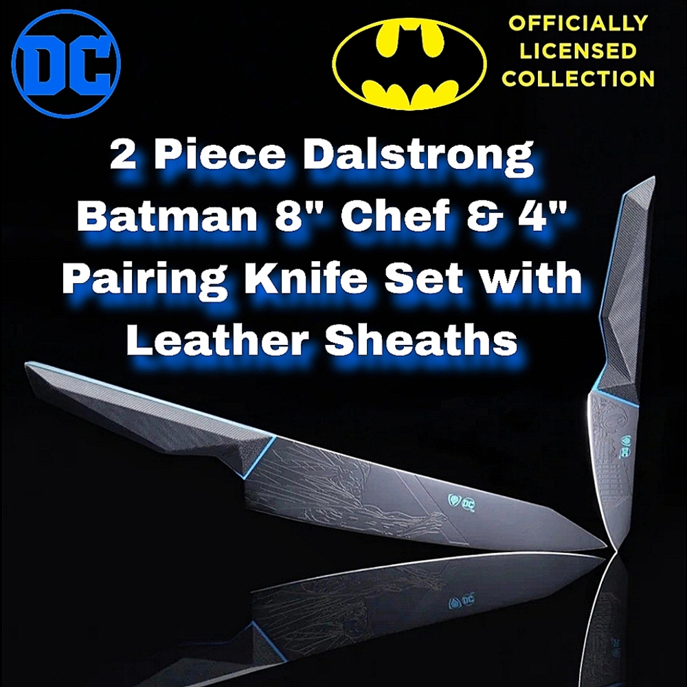 NIB DC BATMAN Dalstrong Chef & Pairing Knife Set w/ Sheaths Limited Edition